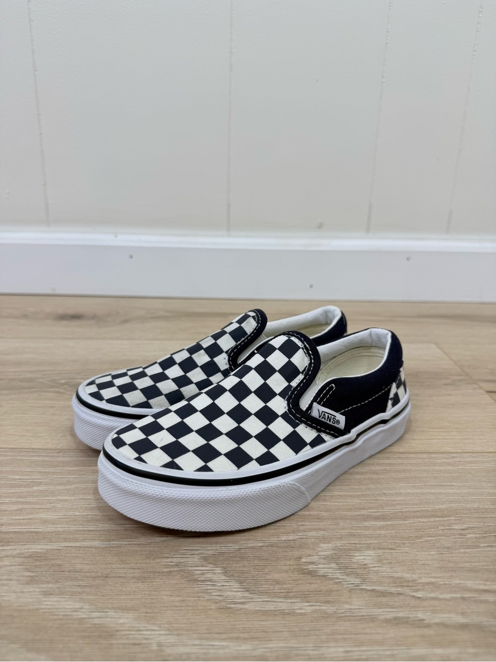 Vans Blue Checkered Slip On Sneakers